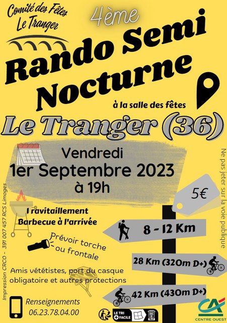 Affiche de Randonnée Semi nocturne (4ème  édition) au Tranger