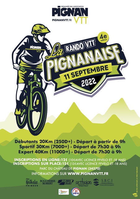 Affiche de La 4ème Pignanaise VTT à Pignan