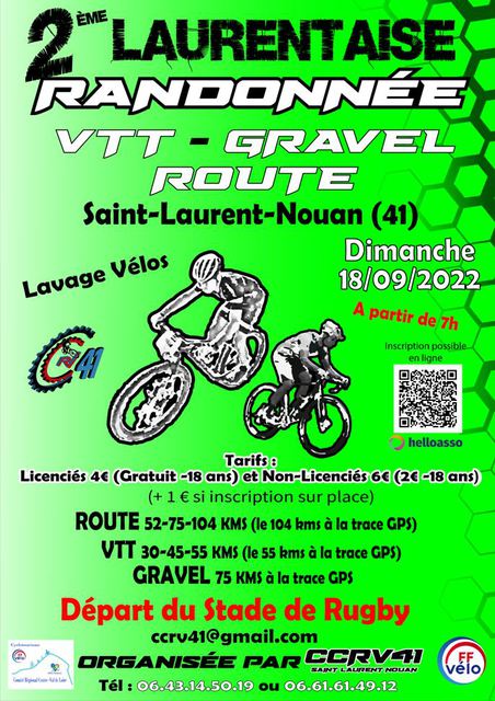 Affiche de Rando 2è Laurentaise VTT-ROUTE-GRAVEL (2ème  édition) à Saint-Laurent-Nouan