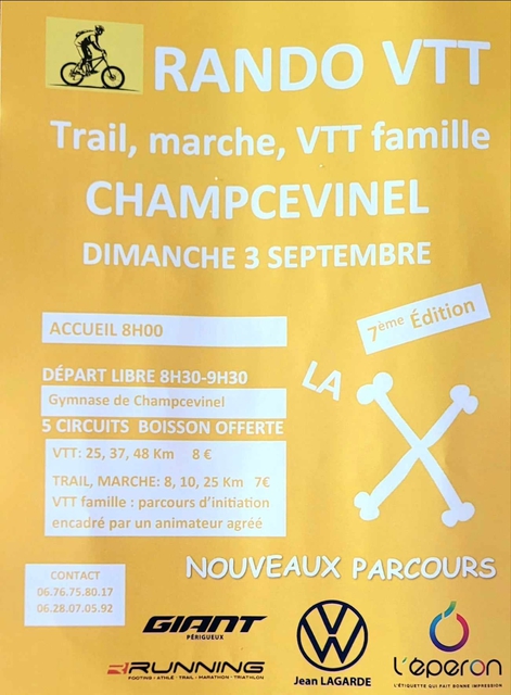 Affiche de La 7ème rando X VTT TRAIL MARCHE à Champcevinel
