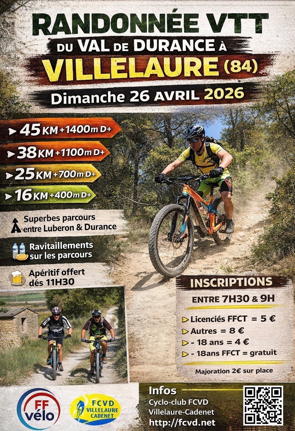 Affiche de La 38ème Randonnée VTT du Val de Durance à Villelaure