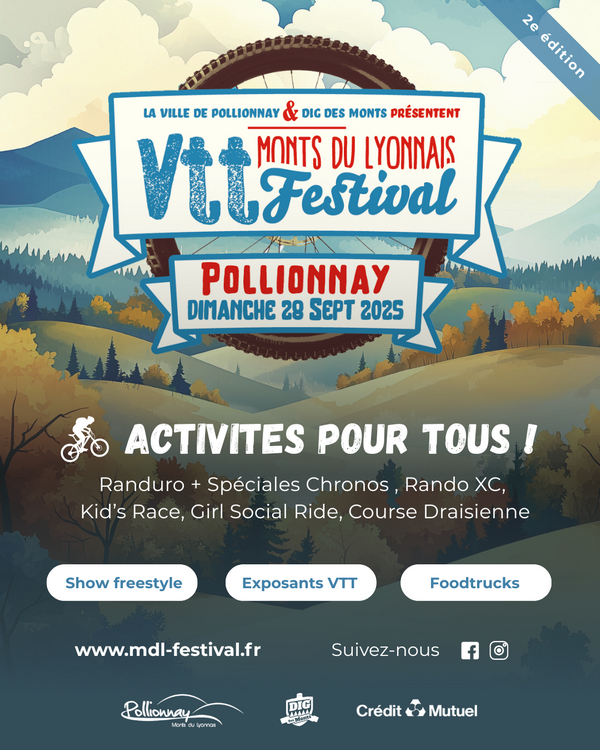 Affiche de VTT Festival des Monts du Lyonnais (2ème édition) à Pollionnay