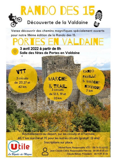 Affiche de Randonnées VTT et VTC (Familles et Handisports) (1ère  édition) à Portes-en-Valdaine