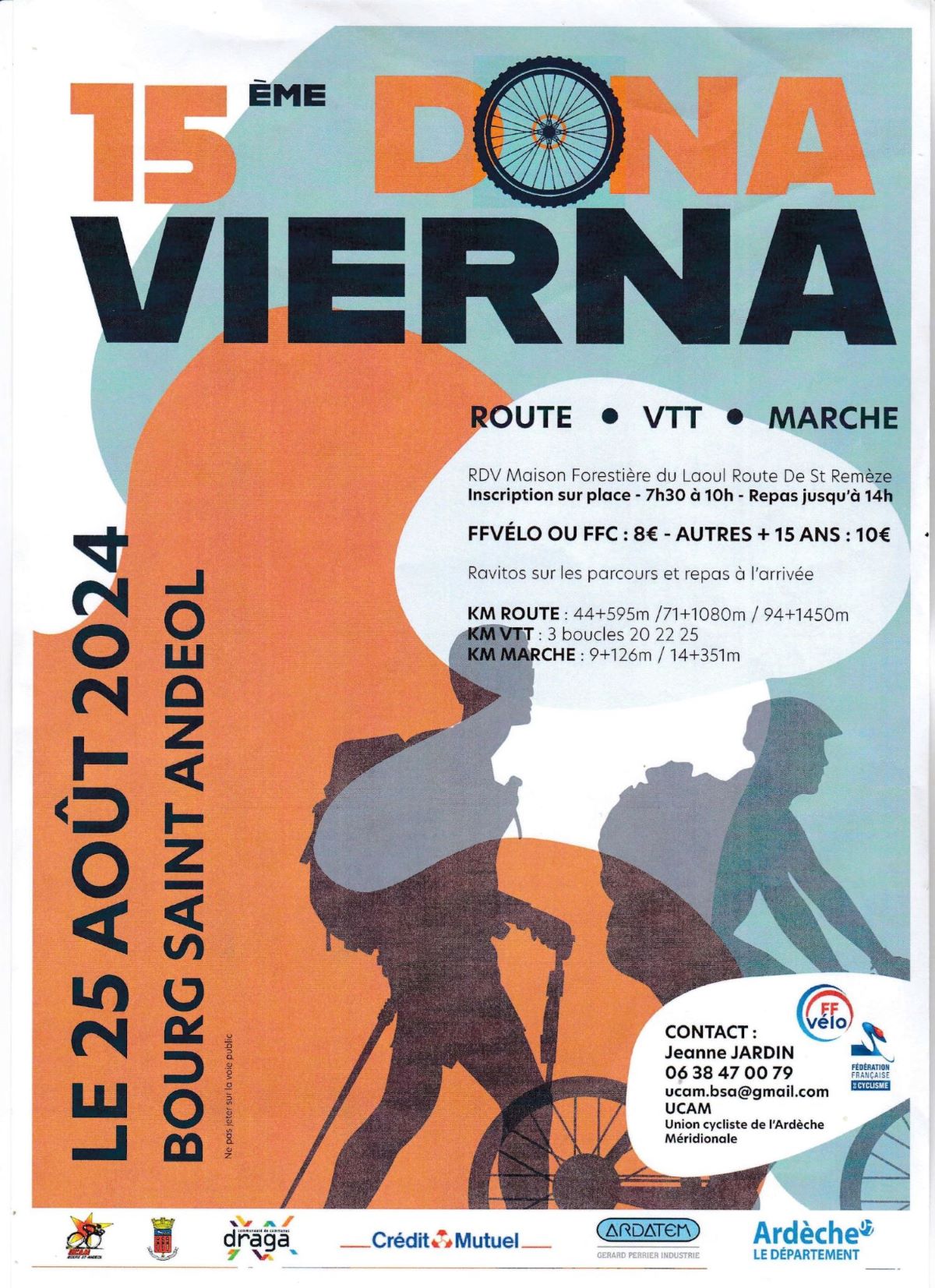 Affiche de Une randonnée VTT DONA VIERNA en ETOILE (15ème édition) à Bourg-Saint-Andéol