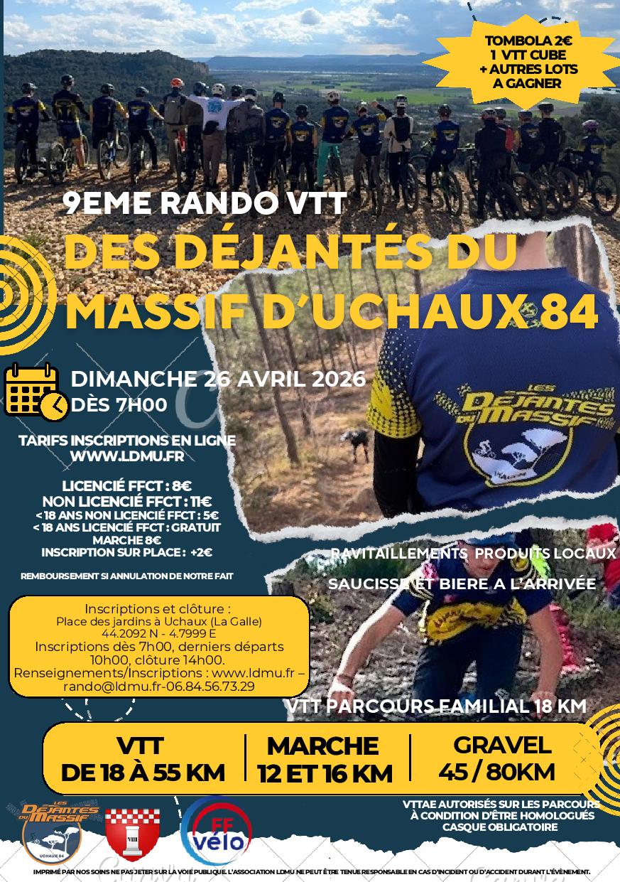 Affiche de La 9ème randonnée des Déjantés à Uchaux