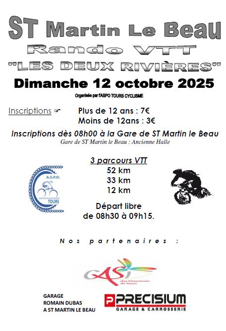 Affiche de Une randonnée VTT (30ème édition) à Saint-Martin-le-Beau