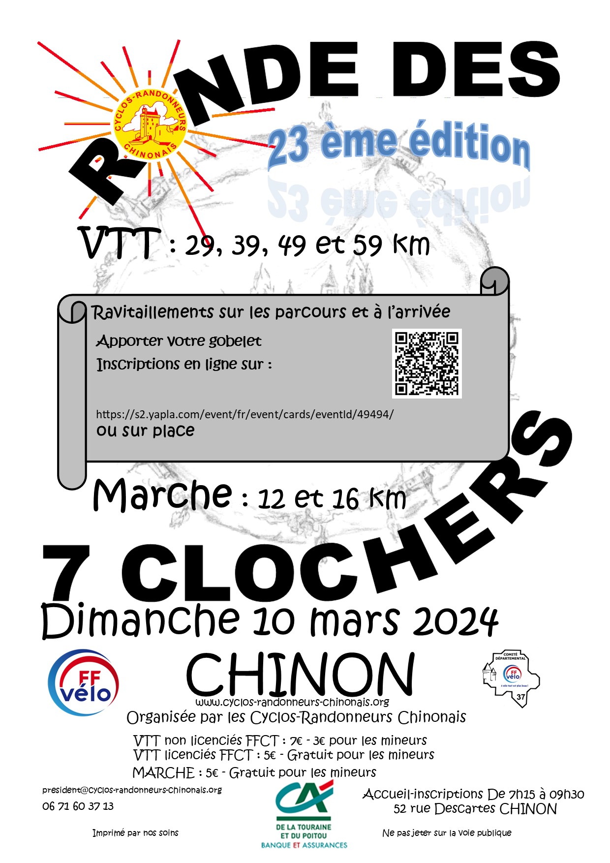 Affiche de Ronde des 7 Clochers (23ème édition) à Chinon