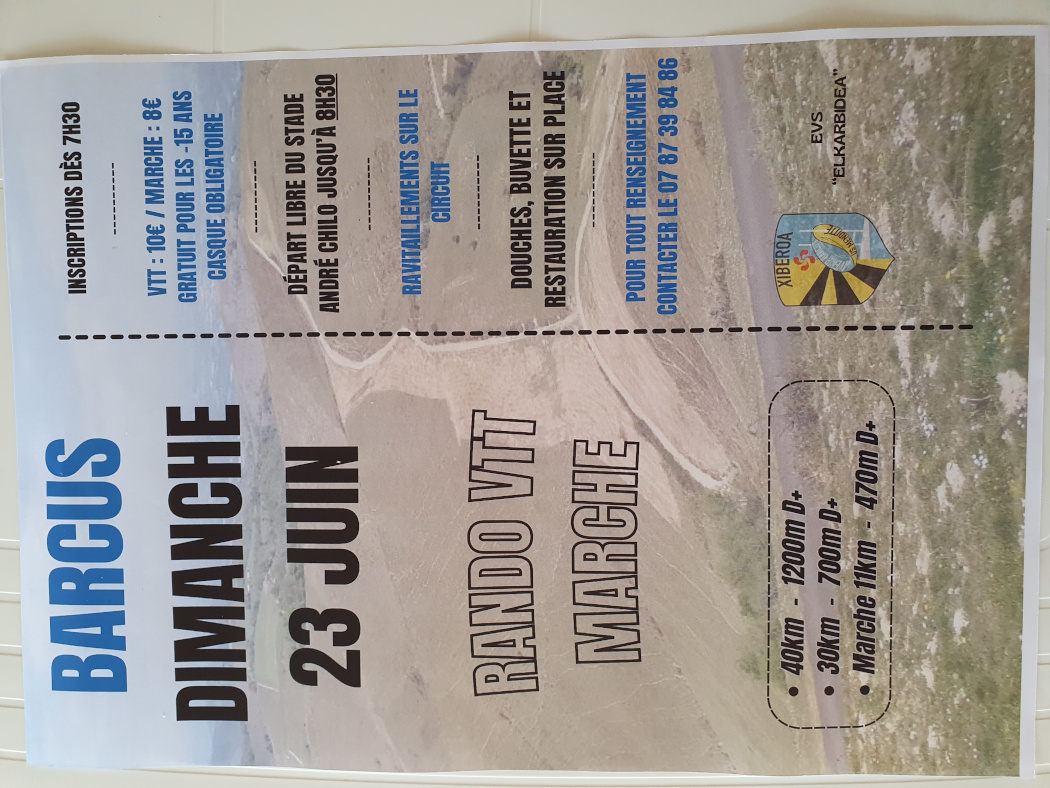 Affiche de La 1ère Rando VTT et Marche de la Soule à Barcus