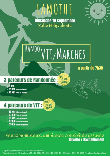 Affiche de Une randonnée VTT (1ère  édition) à Lamothe