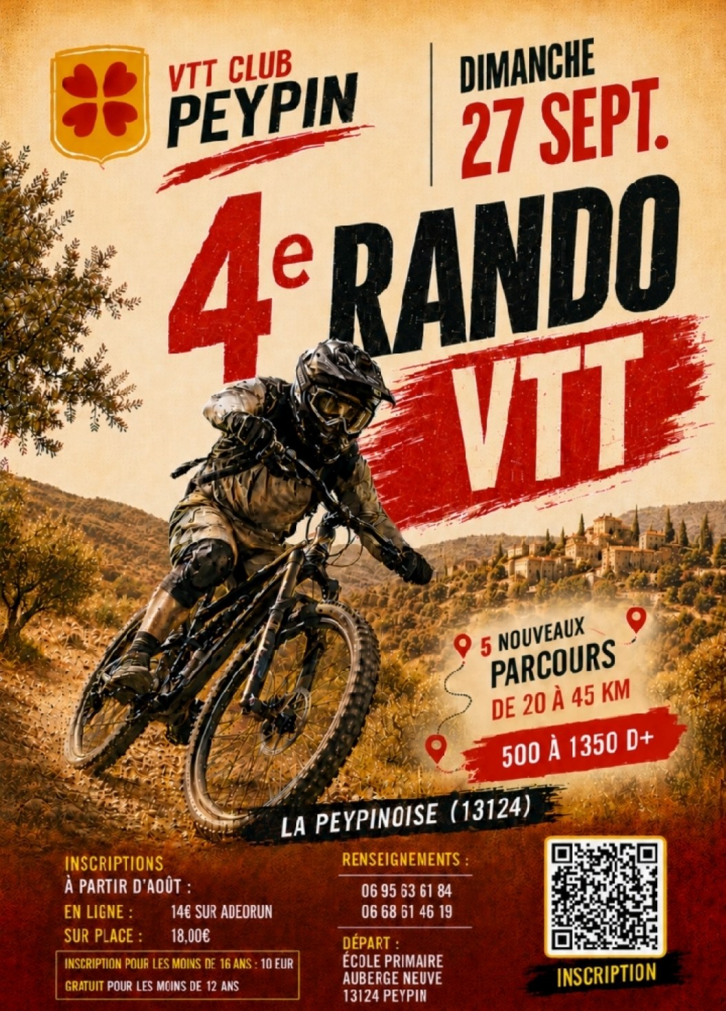 Affiche de 4e RandoVTT la Peypinoise à Peypin