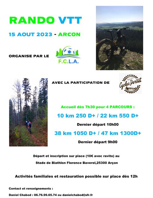 Affiche de La 5ème rando VTT à Arçon