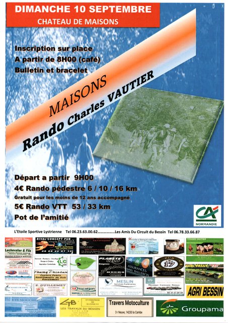 Affiche de Rando Charles VAUTIER (3ème  édition) à Maisons