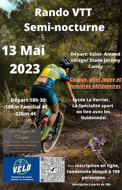 Affiche de Rando VTT semi nocturne (1ère  édition) à Saint-Amand