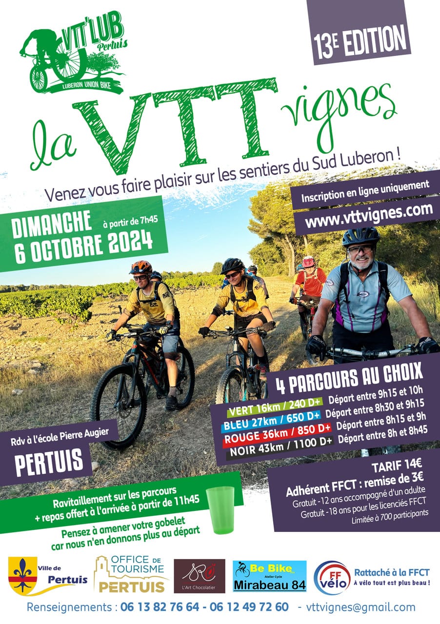 Affiche de La 13ème VTT VIGNES à Pertuis