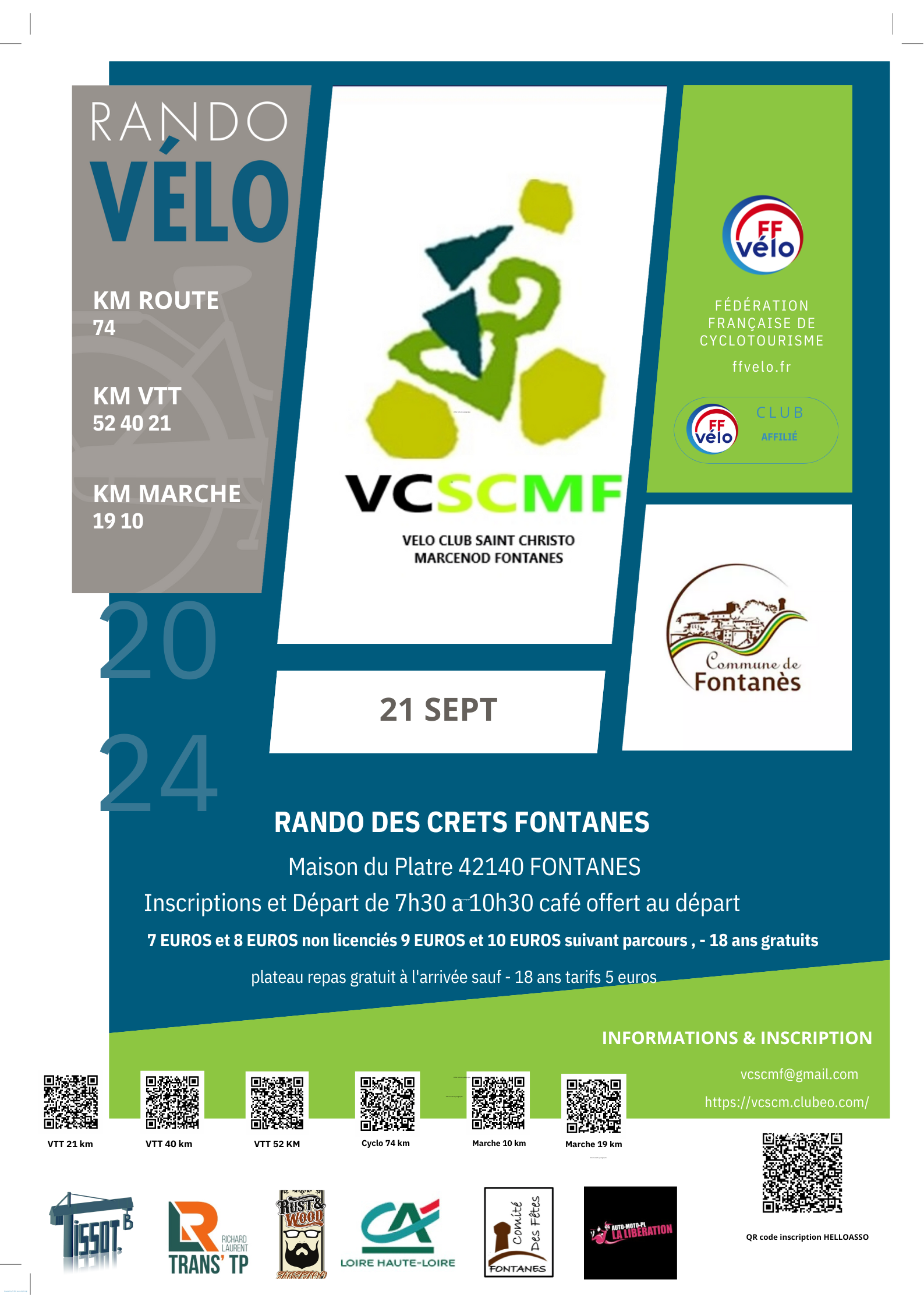 Affiche de La 11ème Rando des Crets Vtt/Route/Marche à Fontanès