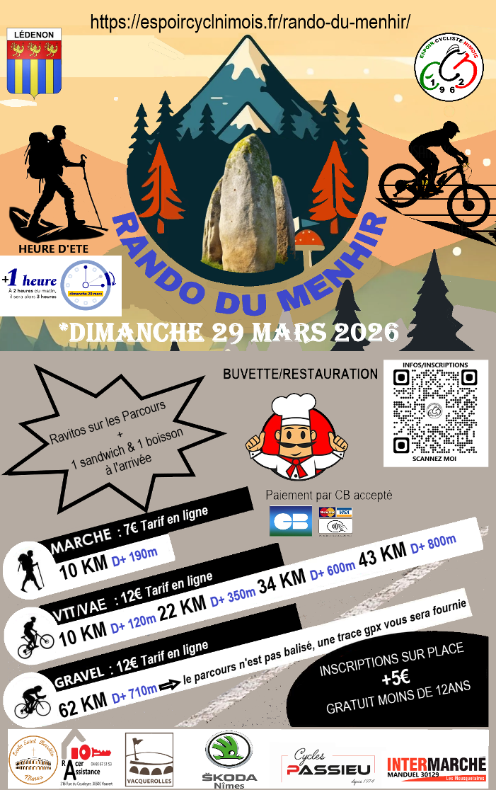 Affiche de La 8ème Rando du Menhir à Lédenon