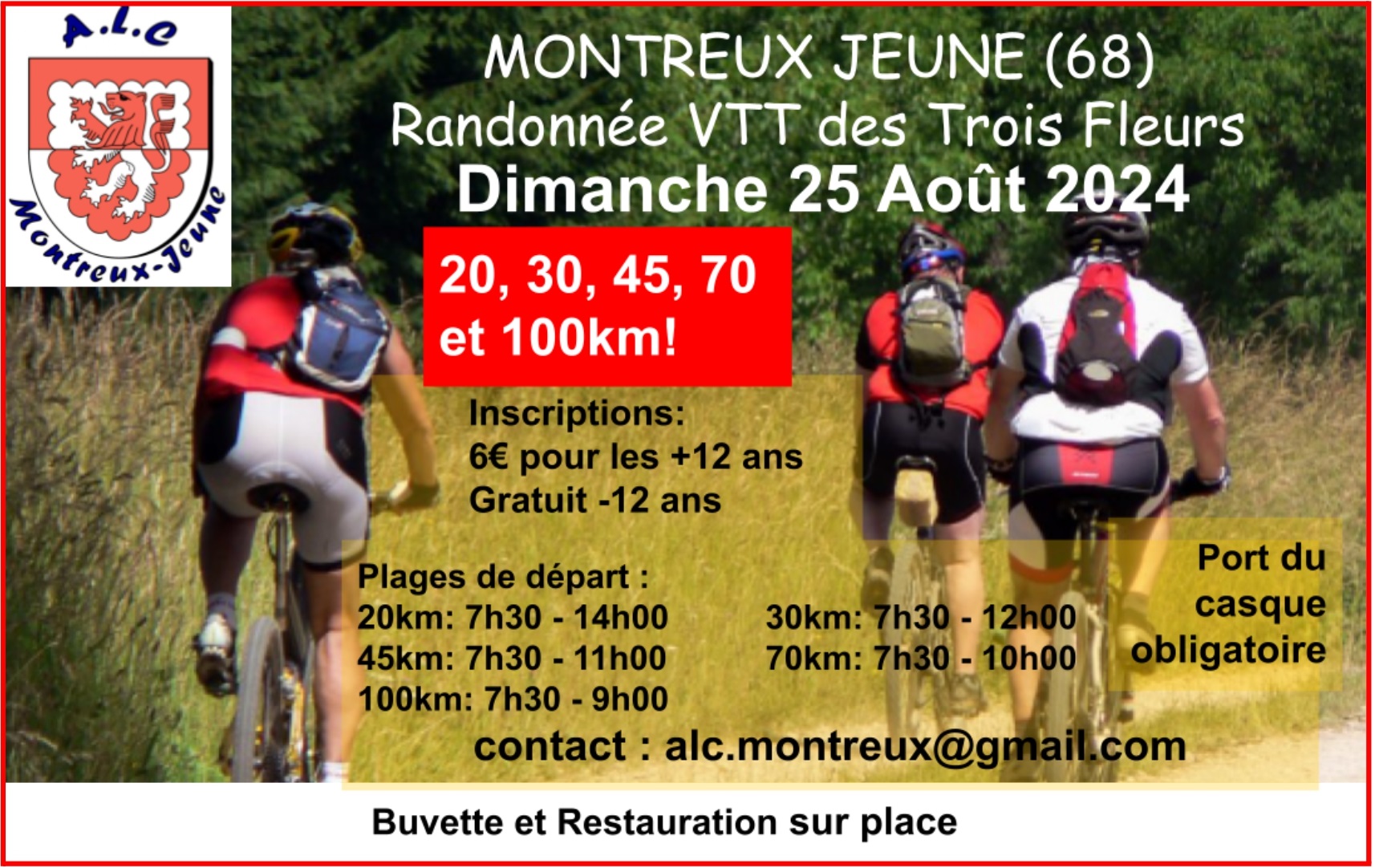 Affiche de La 25ème Randonnée VTT "Les Trois Fleurs" à Montreux-Jeune