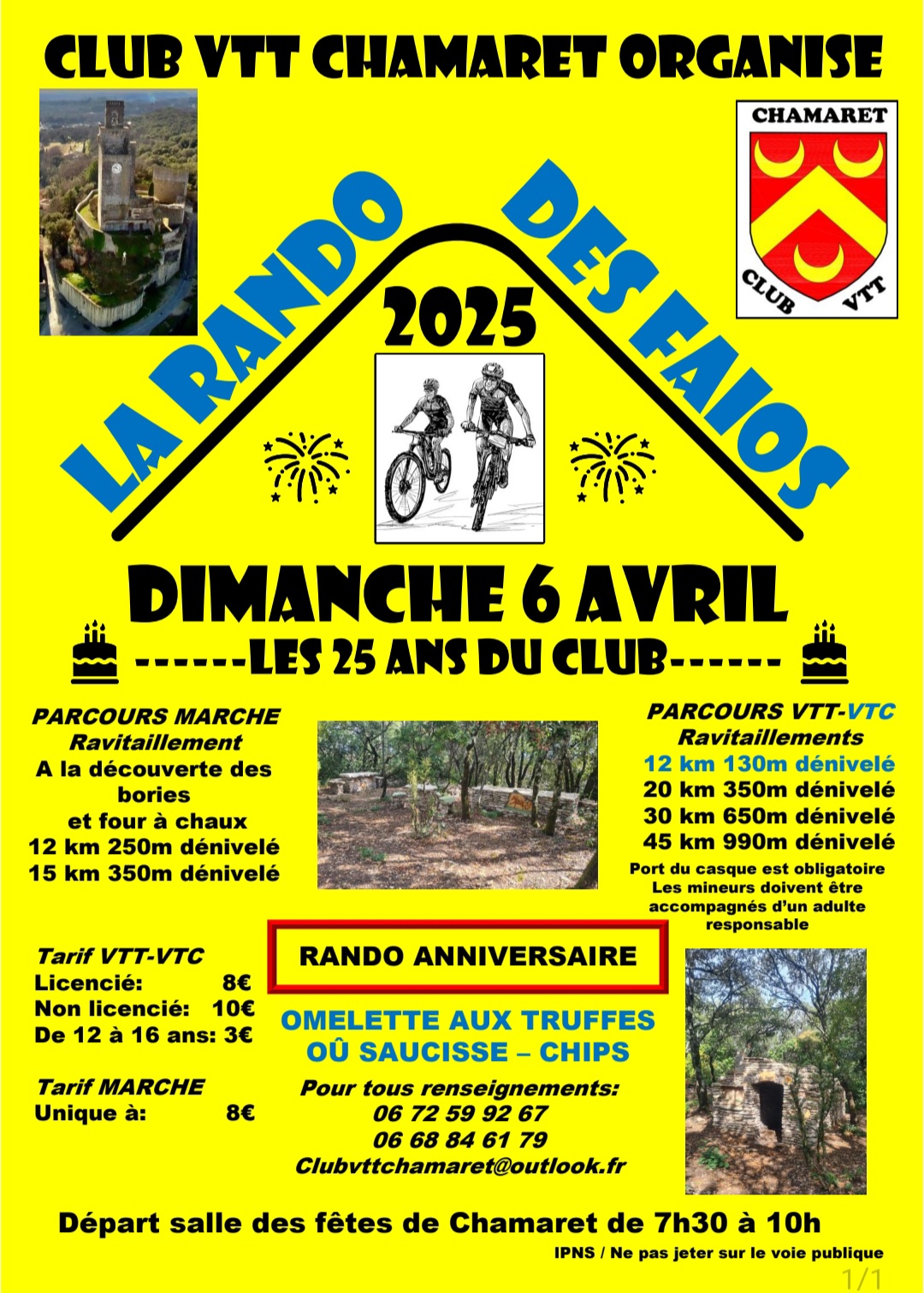 Affiche de La 25ème rando des FAIOS à Chamaret