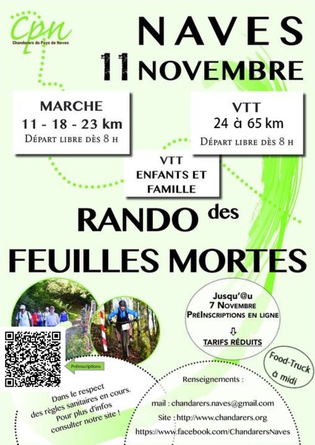 Affiche de La 23ème randonnée des feuilles mortes à Naves