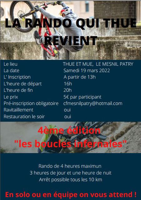 Affiche de Une randonnée VTT (4ème  édition) au Mesnil-Patry