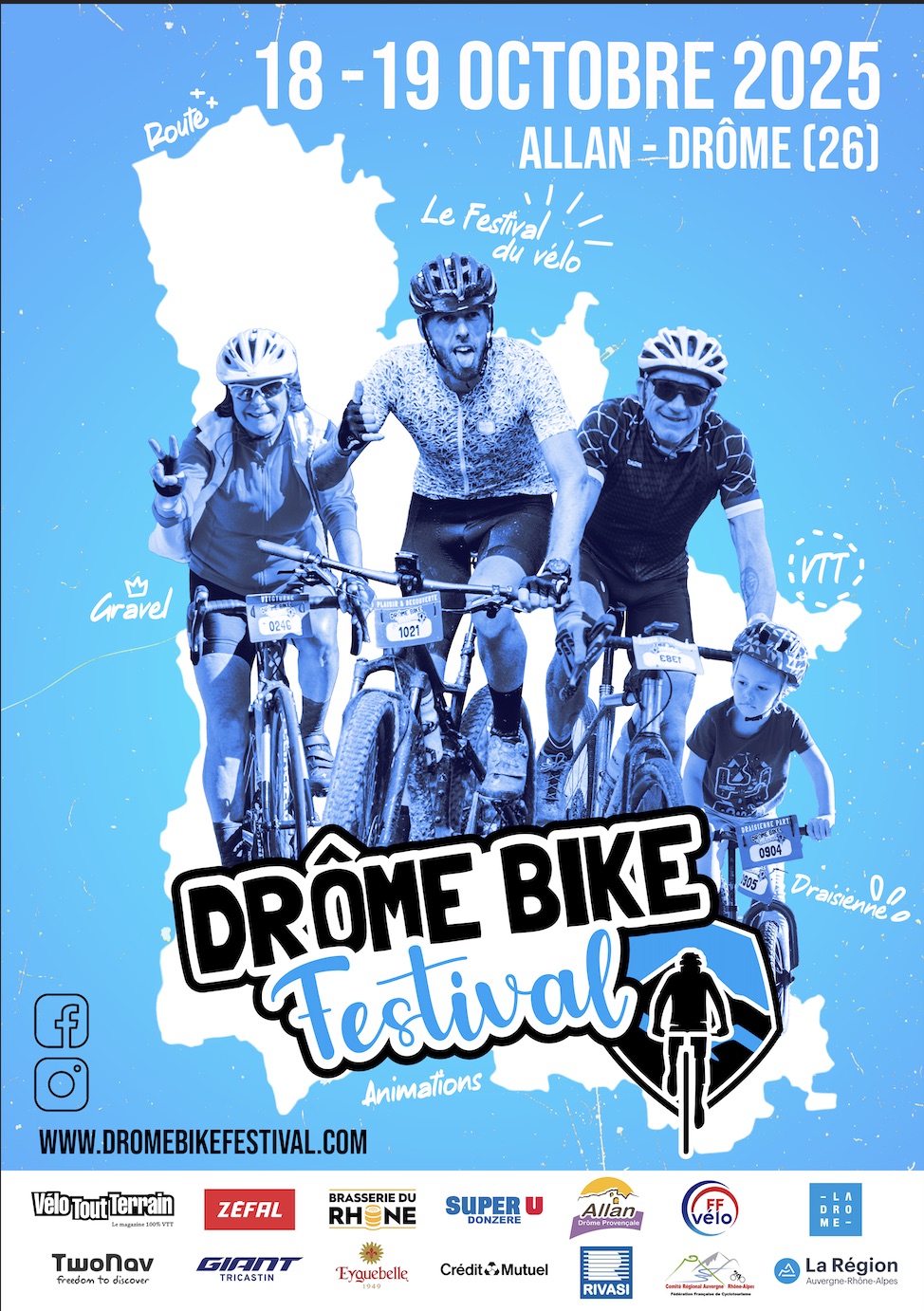 Affiche de Drôme Bike Festival - VTT - GRAVEL - ROUTE (3ème édition) à Allan