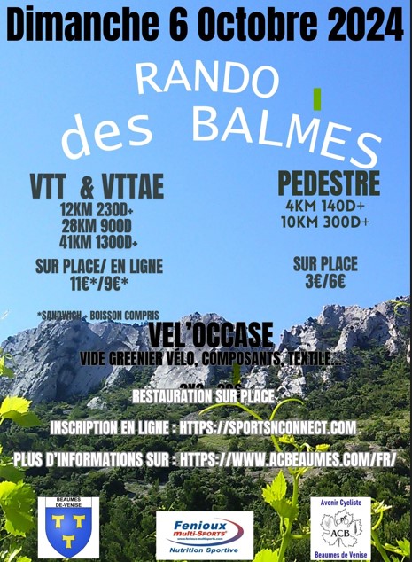 Affiche de La 1ère Rando des Balmes à Beaumes-de-Venise