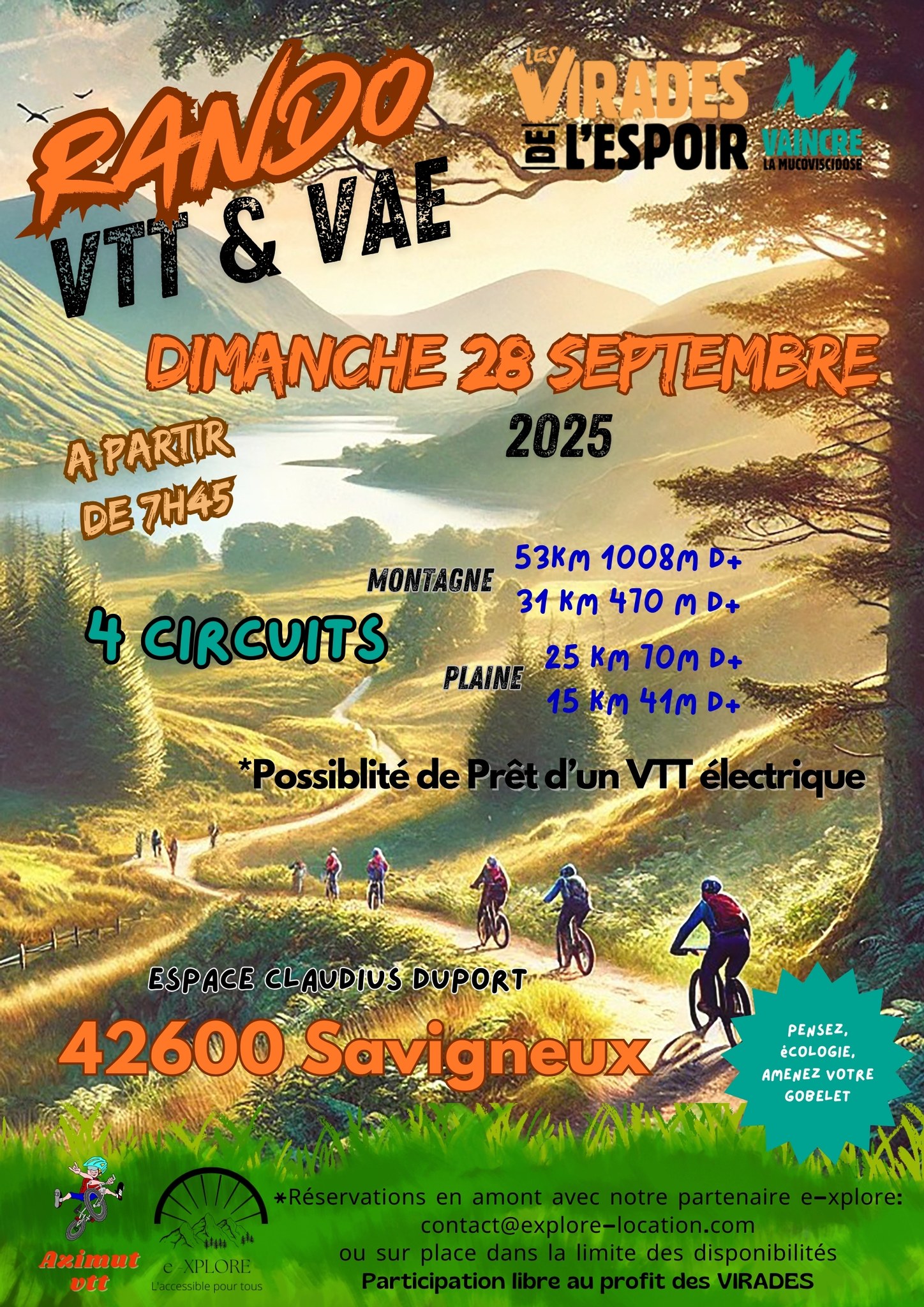 Affiche de Une randonnée VTT "Les virades de l'espoir" (33ème édition) à Savigneux