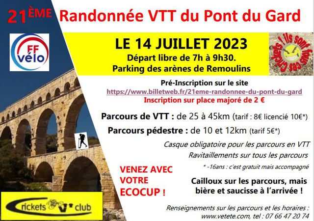 Affiche de La 21ème RANDO DU PONT DU GARD  à Remoulins