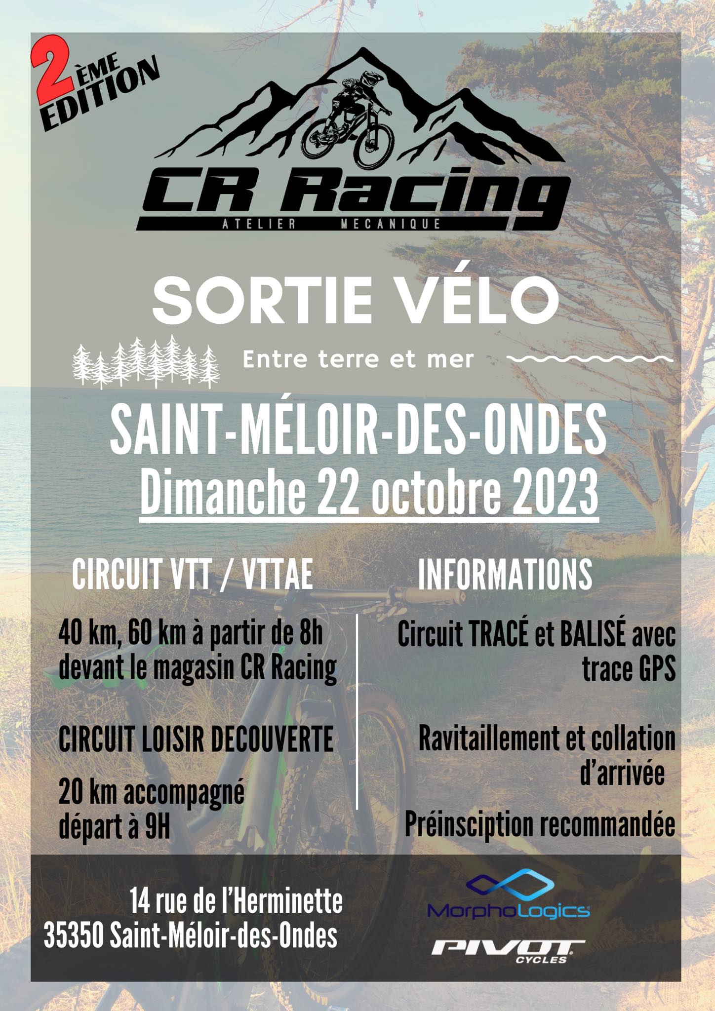 Affiche de La 2ème Randonnée VTT CR Racing à Saint-Méloir-des-Ondes