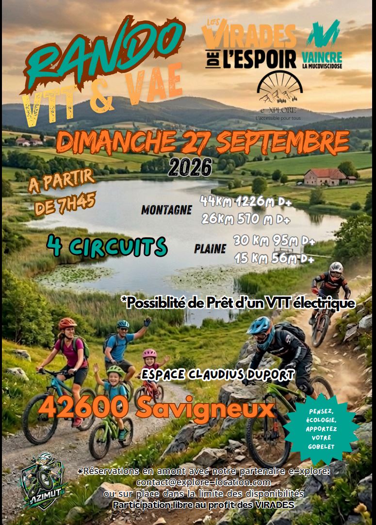 Affiche de Une randonnée VTT "Les virades de l'espoir" (34ème édition) à Savigneux