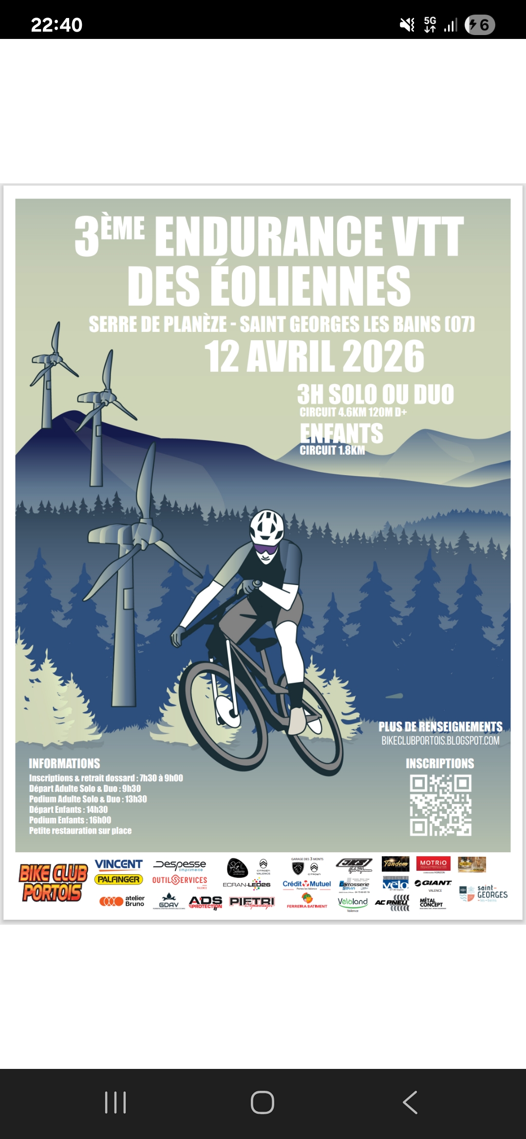 Affiche de Endurance VTT (3ème édition) à Saint-Georges-les-Bains