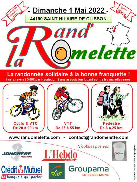 Affiche de La 29ème Rand'Omelette 2023 à Saint-Hilaire-de-Clisson