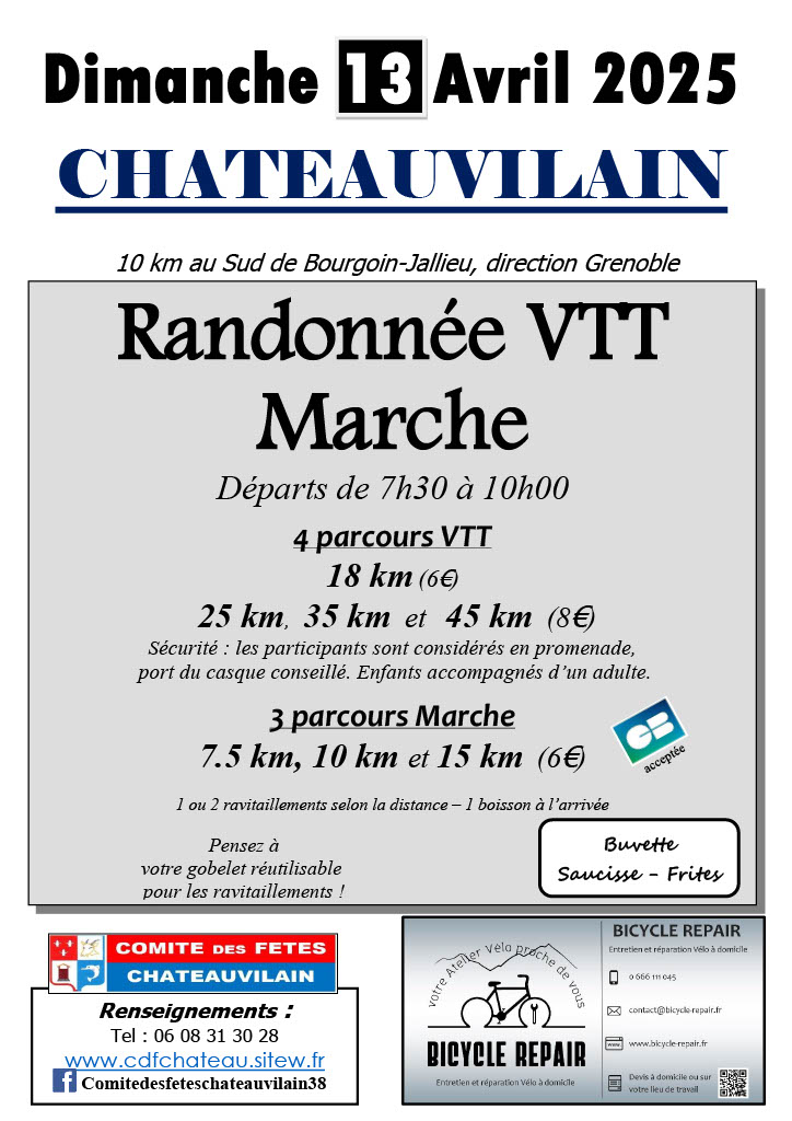 Affiche de La 21ème Rando VTT et Marche à Châteauvilain