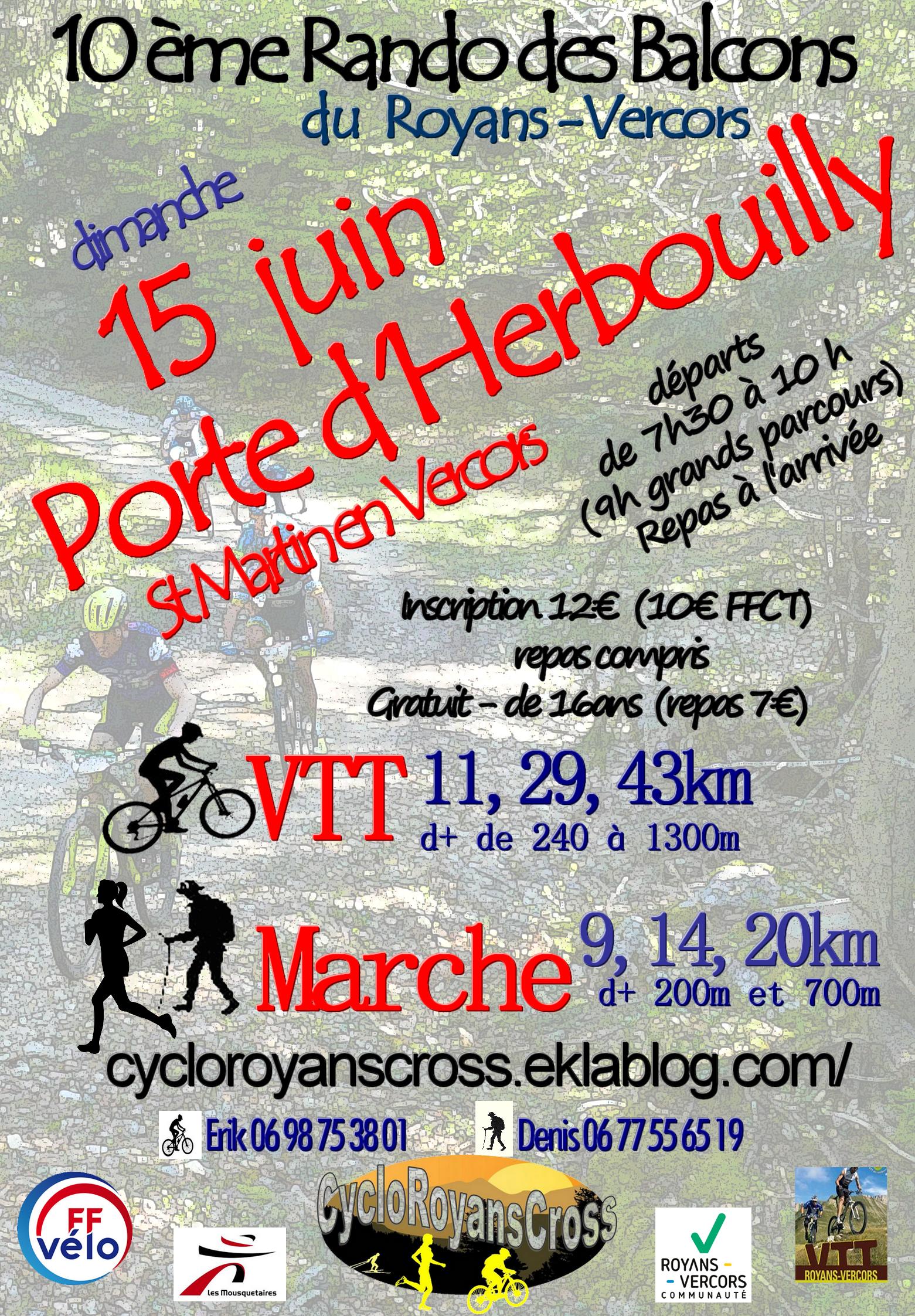 Affiche de "Les Balcons du Royans Vercors" Randos VTT et Marche (10ème édition) à Saint-Martin-en-Vercors