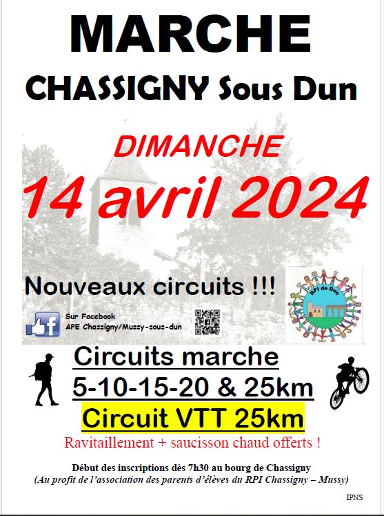 Affiche de La 6ème Randonnée du RPI de DUN à Chassigny-sous-Dun