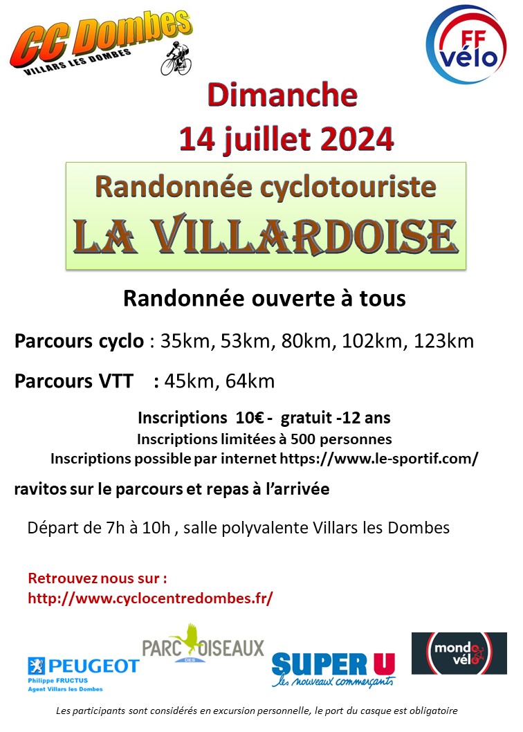 Affiche de Une randonnée VTT (15ème édition) à Villars-les-Dombes