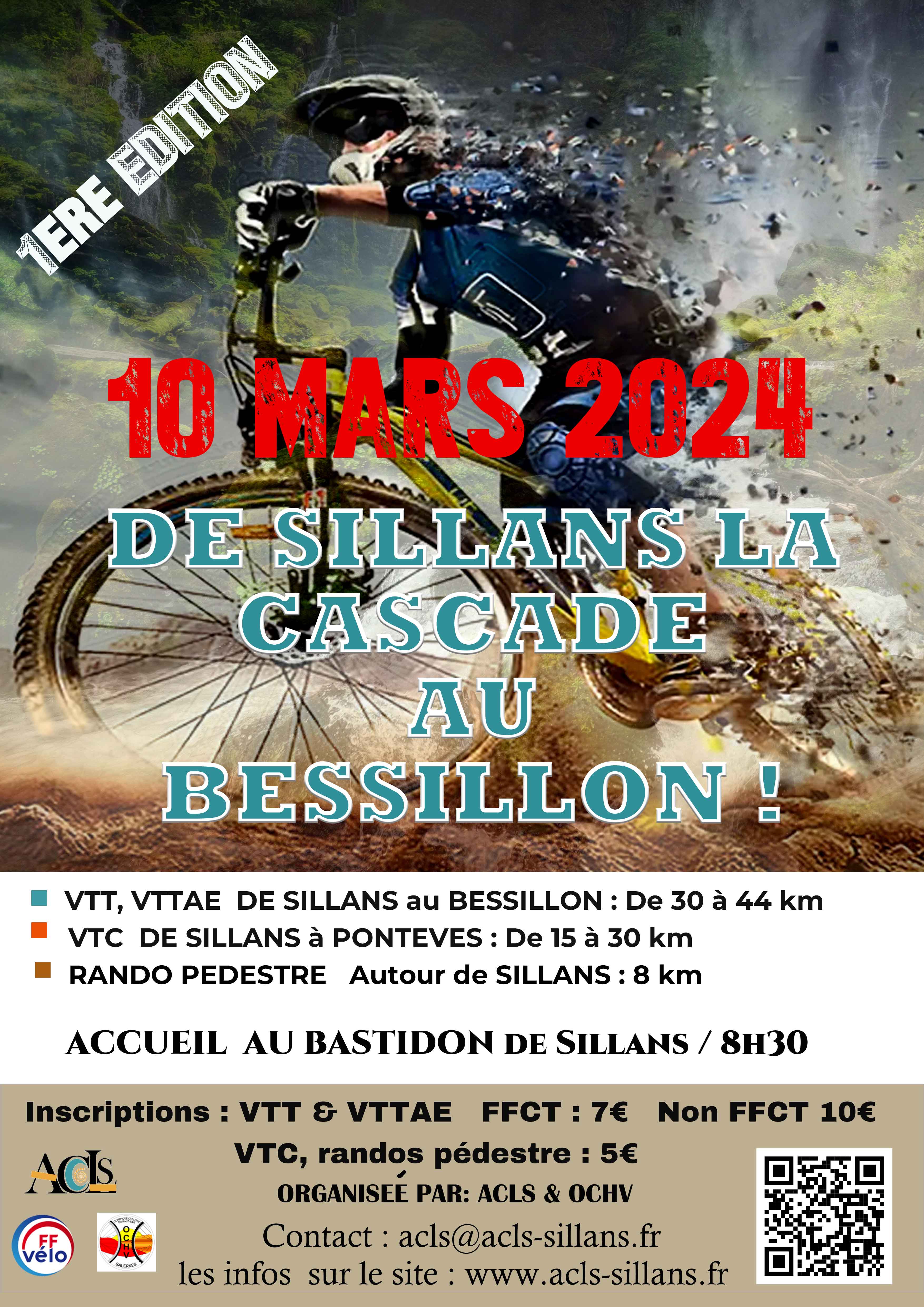 Affiche de Une randonnée VTT, VTC, PEDESTRE (1ère édition) à Sillans-la-Cascade