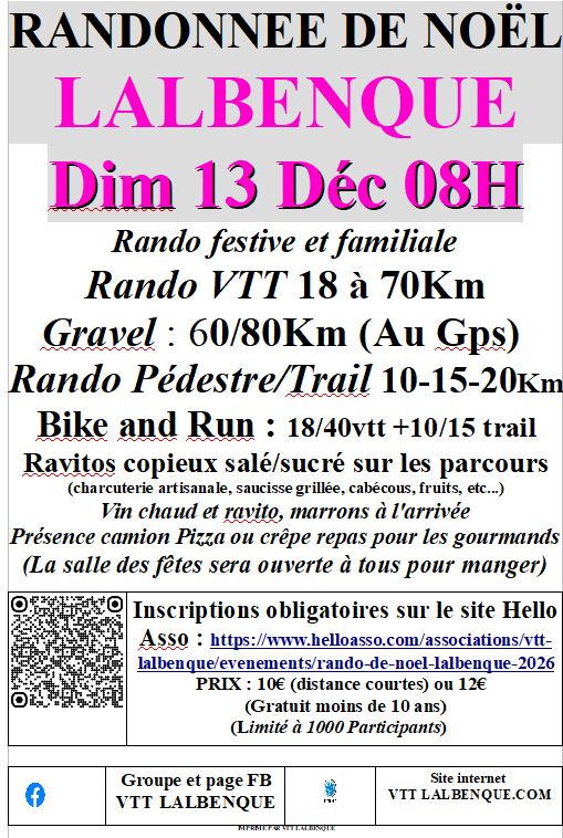 Affiche de La 6ème rando de Noël à Lalbenque