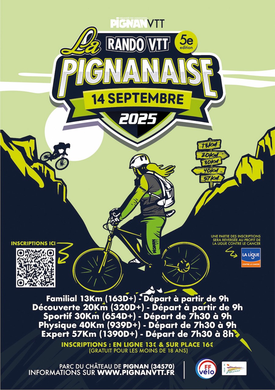 Affiche de La 5ème Pignanaise VTT à Pignan