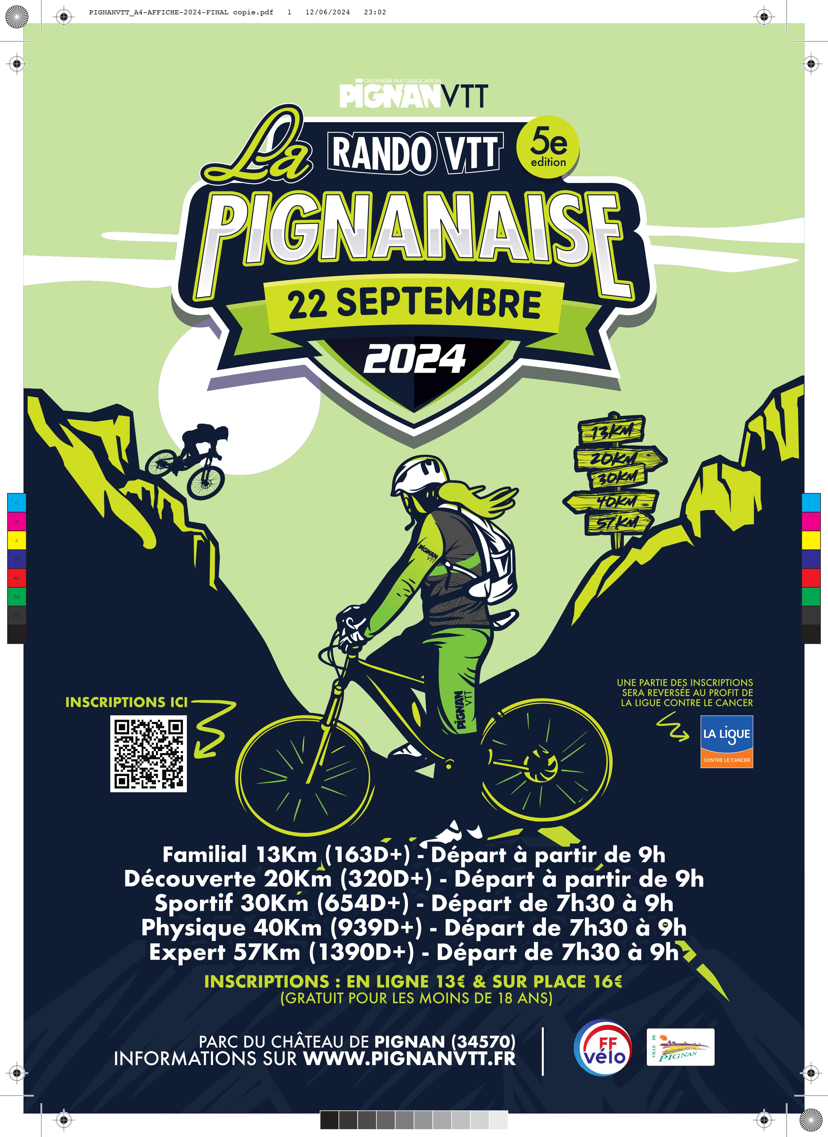 Affiche de La 5ème Pignanaise VTT à Pignan