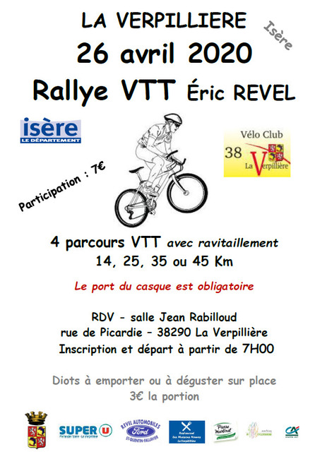 Affiche de Rallye VTT Eric Revel  - ANNULÉE (11ème  édition) à La Verpillière