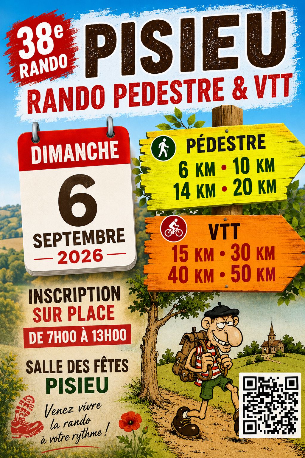 Affiche de La 38ème rando des Côtiaux à Pisieu