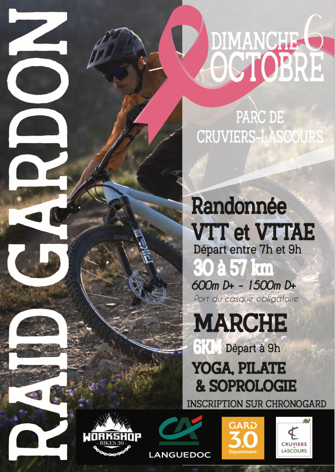 Affiche de RAID du Gardon 2eme Edition Octobre Rose (2ème édition) à Cruviers-Lascours