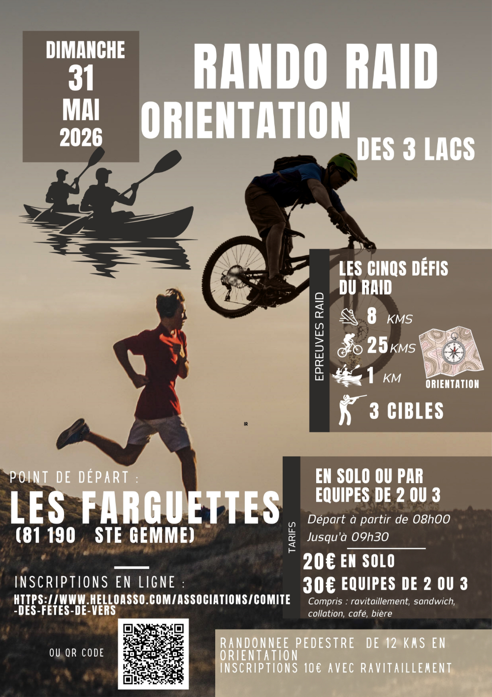 Affiche de La 1ère Rando raid des 3 lacs à Sainte-Gemme