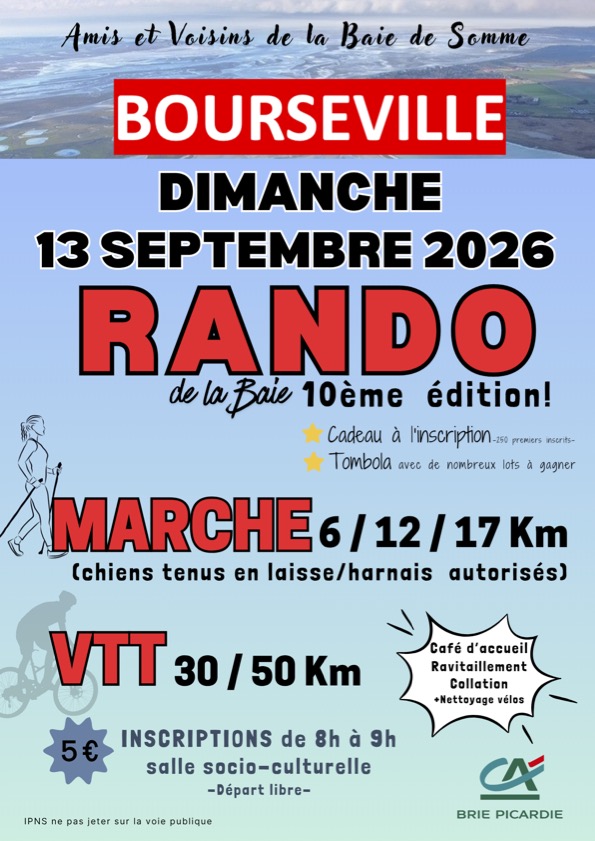 Affiche de La 10ème rando de la Baie à Bourseville
