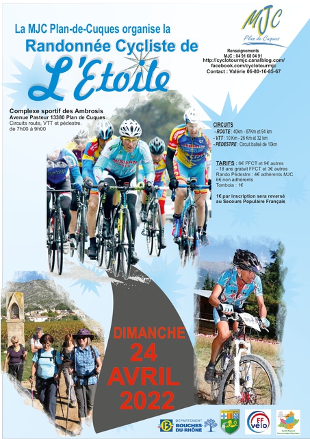 Affiche de RANDONNEE CYCLISTE DE L'ETOILE (4ème  édition) à Plan-de-Cuques