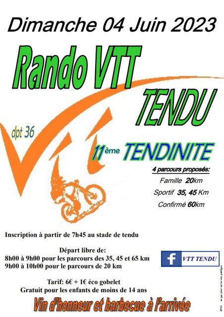 Affiche de LA TENDINITE (11ème  édition) à Tendu