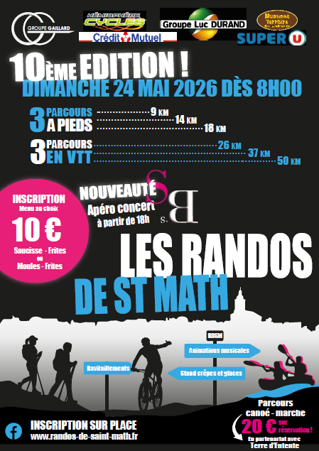 Affiche de LES RANDOS DE ST MATH (10ème édition) à Saint-Mathurin-sur-Loire