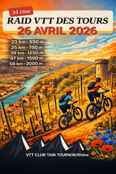 Affiche de Raid des Tours (34ème édition) à Tournon-sur-Rhône