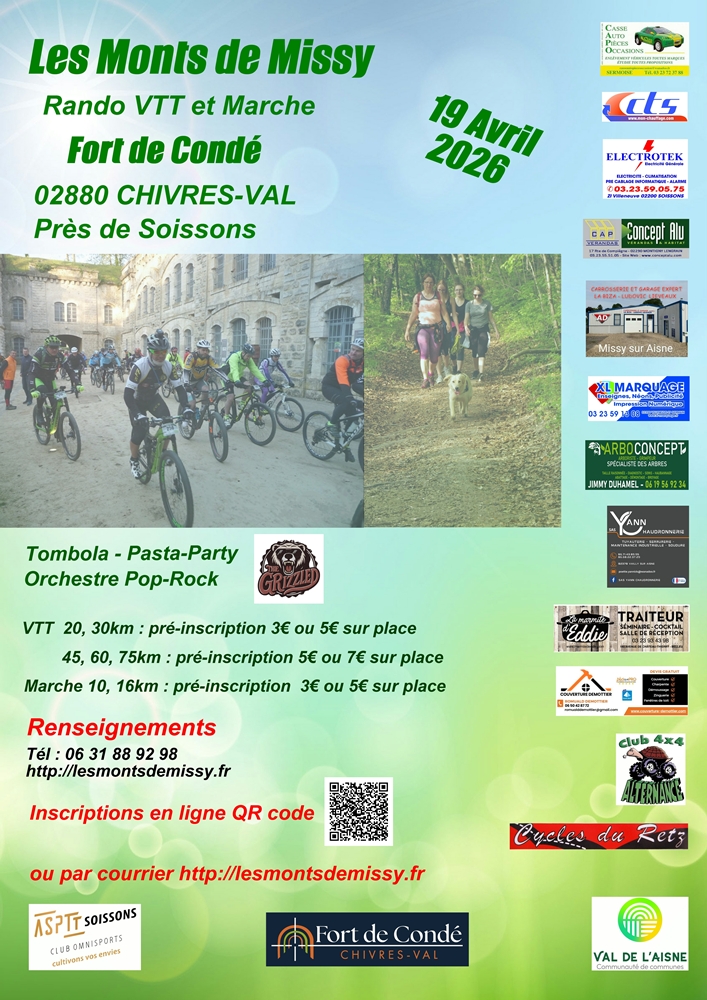 Affiche de La 29ème Randonnée VTT et Marche Les Monts de Missy à Chivres-Val